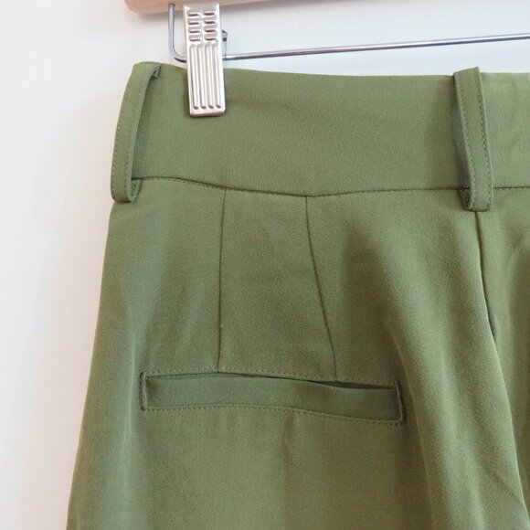 JASON WU High Rise Pleated Crepe Pants in Khaki Green Minimalist - Size US 2 - Picture 12 of 13